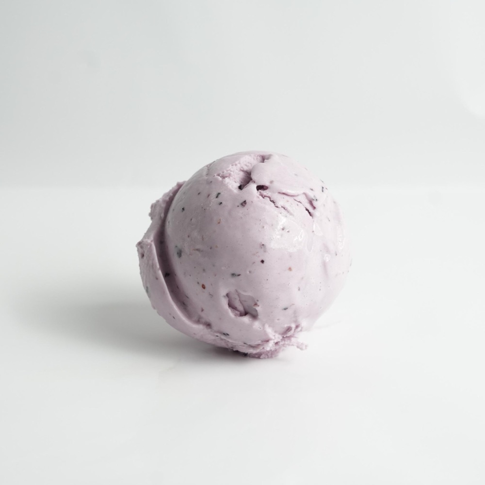 Blueberry Bell gelato scoop